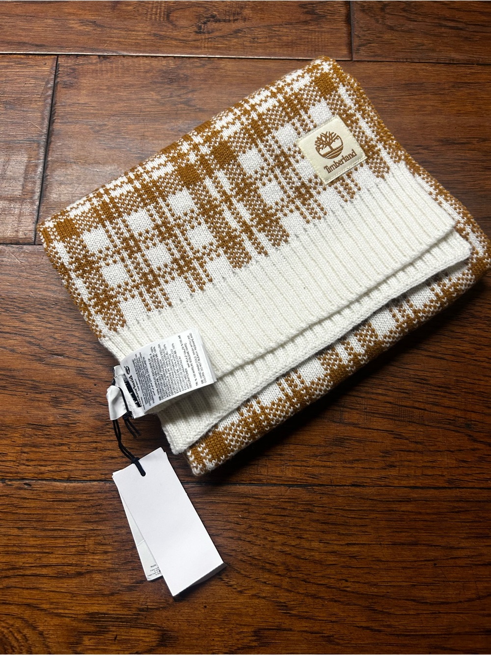 Timberland‎ signature logo acrylic Plaid Knit Scarf